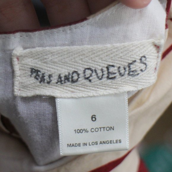 LIKE NEW! DEEP RED/CREAM L/S BLOUSE SZ 6 KIDS - Picture 6 of 6